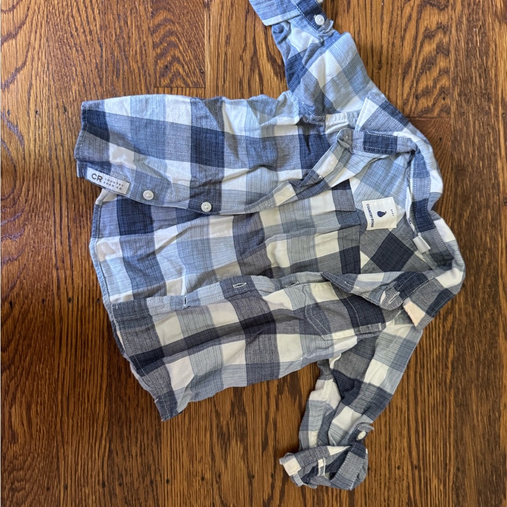 Two Blue/White Button-Up Shirt - Like New